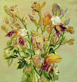 Peinture, Irises on a Light Green Background, Pavlenko Leonid
