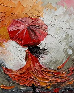 Painting, Scarlet Whirl, Vahe Bagumyan