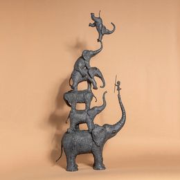 Sculpture, Six elephants and a girl, Sophie Verger