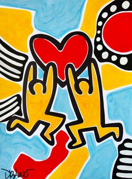 Gemälde, happy in love (tribute to Haring), Dr. Love