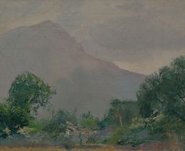 Gemälde, Paisaje en verdes, Sola Puig