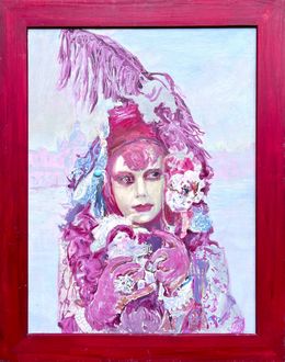 Painting, Portrait in Red Frame, Igor Galan
