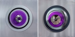 Scultura, Assembler Violeta N: 3, and N: 1. Abstract Mixed Media Wall Sculpture, Fanny Finkelman Szyller