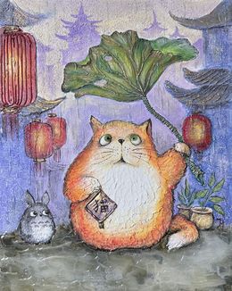 Painting, My neighbor Cat, Joanna Misoteri
