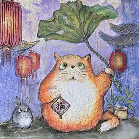 Painting, My neighbor Cat, Joanna Misoteri