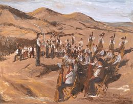 Painting, L’orchestre dans le désert, ShuJie Wang