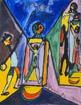 Peinture, Moi: Life, Sex and Mortality - Late 20th Century French Expressionist Acrylic, Armand Avril