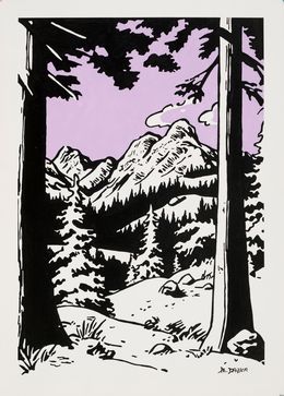 Peinture, Vue sur la montagne, Philippe Dailler