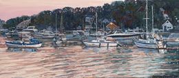 Painting, Pink evening at Malmøya, Nadezda Stupina