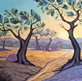 Painting, Under the Olive Sky, Natalie Borisenko