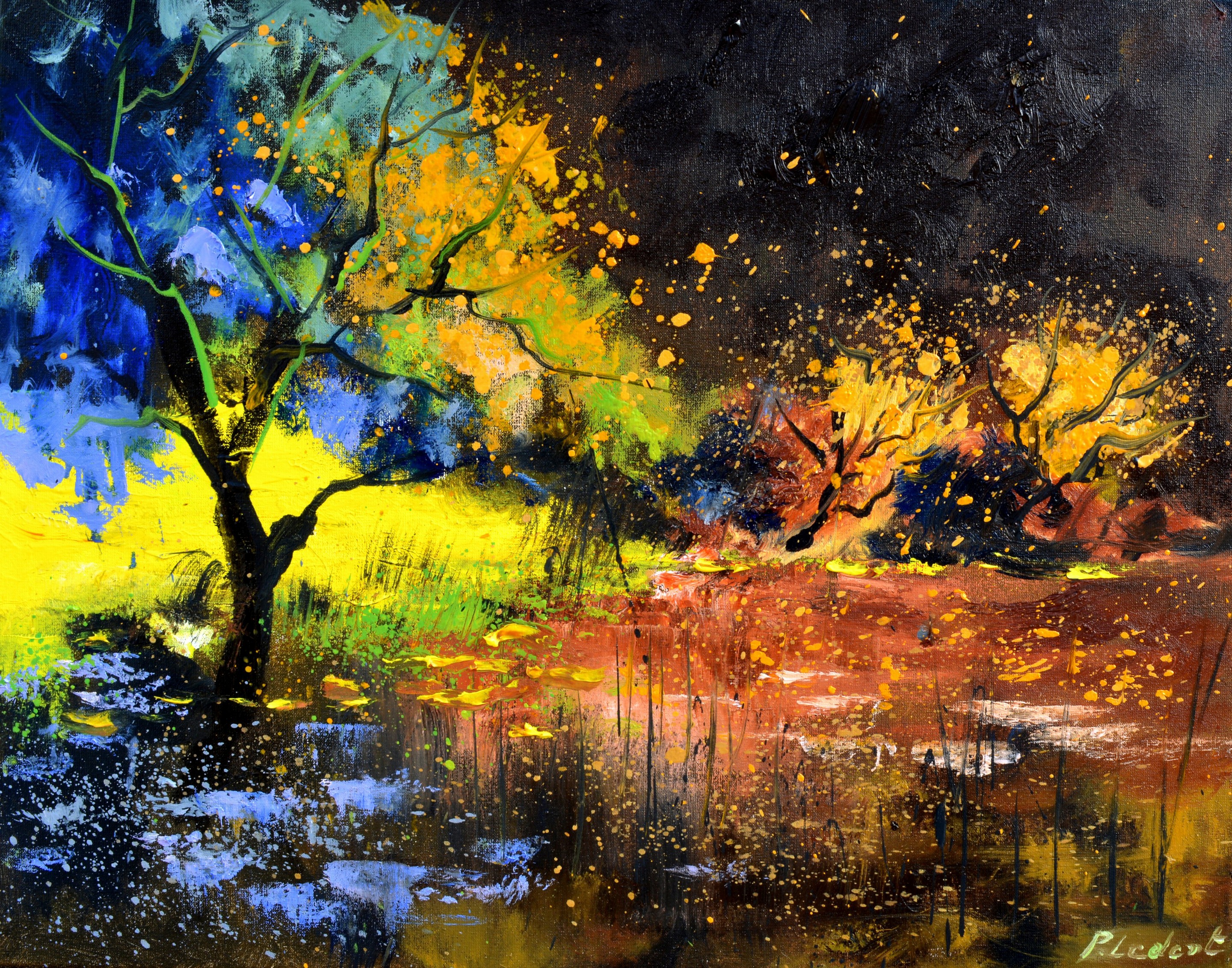 Pol Ledent, Quiet waters in a darkwood Pol Ledent, Quiet waters in a darkwood