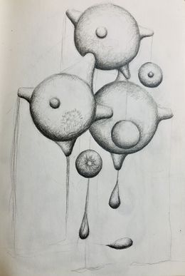 Dessin, Numéro 9 - série des ronds et des ombres, Olivia Moélo