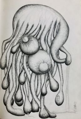 Dessin, Numéro 10 - série des ronds et des ombres, Olivia Moélo
