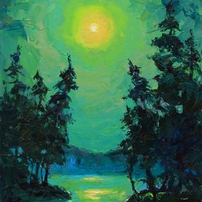 Peinture, Full moon in green, Alisa Onipchenko-Cherniakovska