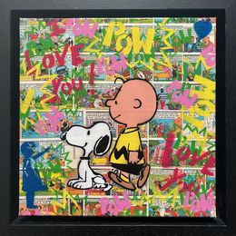 Peinture, Snoopy and Charlie Brown love StreetArt, Koen Betjes