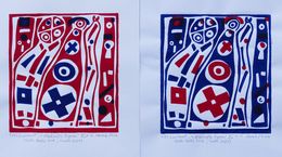 Print, 4 enigmatic Figures, Karl-Karol Chrobok