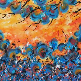 Peinture, Sunset flowers, Max Yaskin