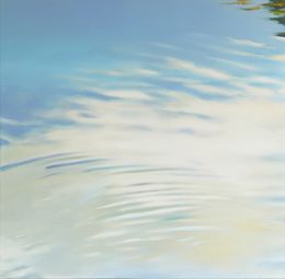 Painting, Dock of the Bay (paysage abstrait, reflets, eau), Sabine Eichler