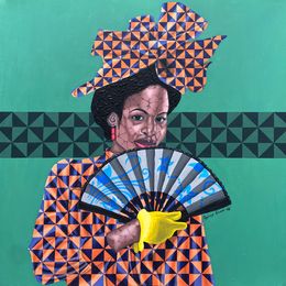 Pittura, African Royale - 21st Century, Contemporary, Figurative Portrait, Africa Women, Oyeleye Feranmi