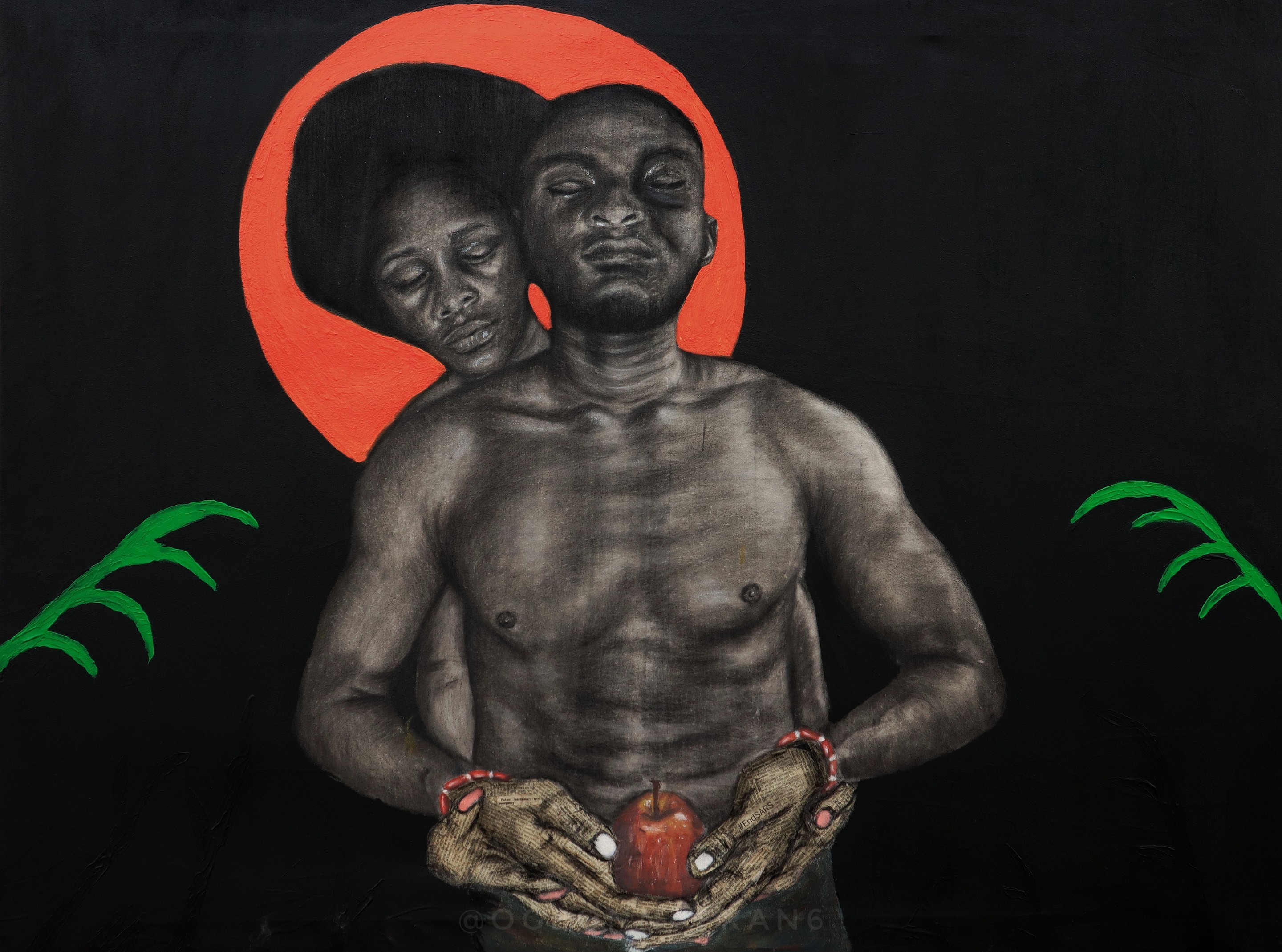 Ogbonna Francis, New Beginning - 21st Century, Contemporary, Figurative Portrait, Love, Couple Ogbonna Francis, New Beginning - 21st Century, Contemporary, Figurative Portrait, Love, Couple