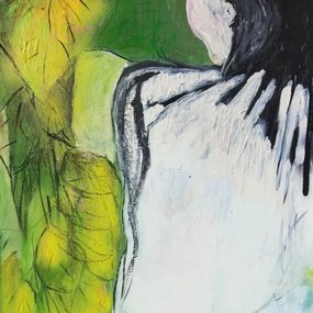 Gemälde, Impression d’automne sur la terrasse au catalpas, Élisabeth Gineste (Sitelle)