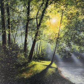 Pintura, Sunlit Forest and River, Sergey Miqayelyan
