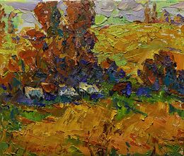 Painting, Golden Autumn Meadows, Ivanyuk Oleksiy