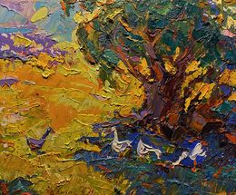 Pittura, Geese in the Shade of Willows, Ivanyuk Oleksiy