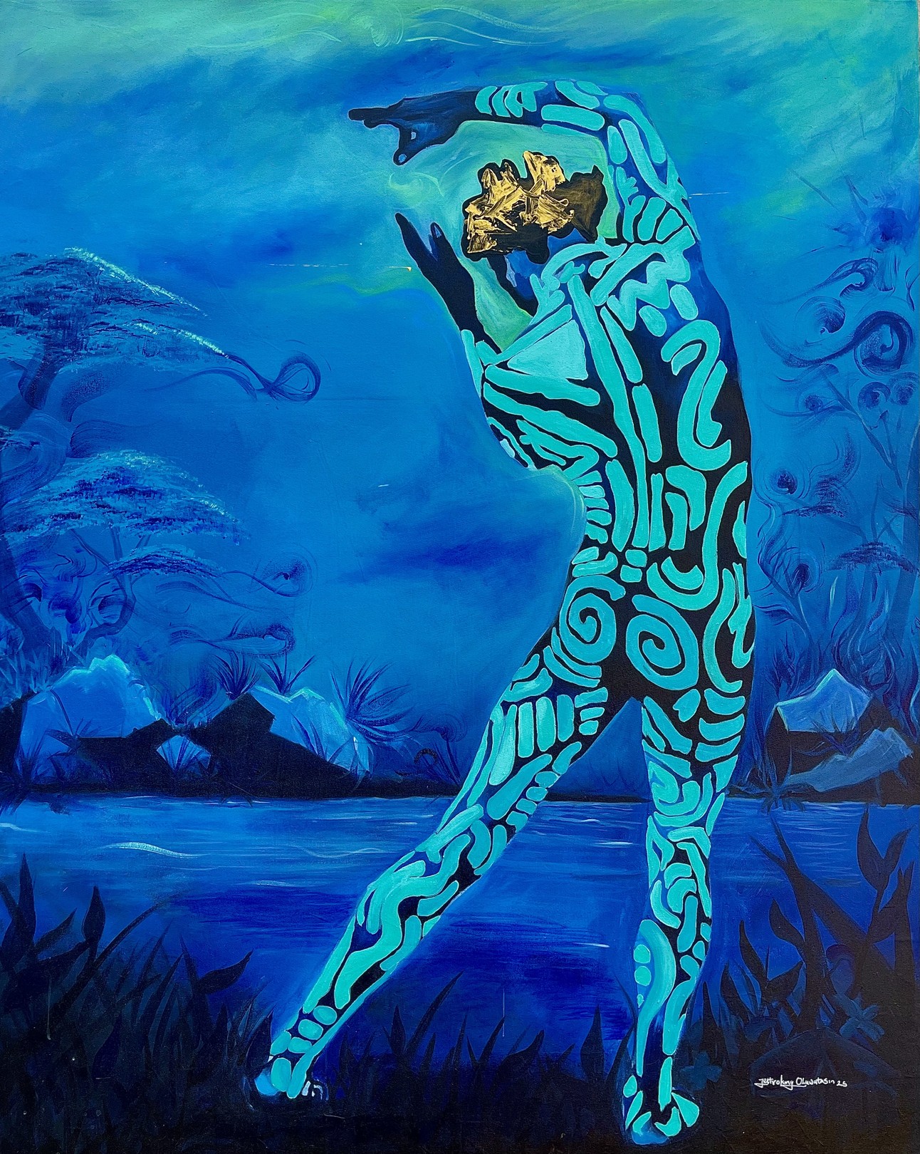 Jethro King Oluwatosin, Like Trees in the Wind - 21st Century, Figurative, African, Dance, Body Writing Jethro King Oluwatosin, Like Trees in the Wind - 21st Century, Figurative, African, Dance, Body Writing
