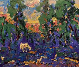 Painting, Sunset beyond the forest, Ivanyuk Oleksiy