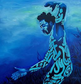Painting, One With The Tide 1 - 21st Century, Figurative, African, Dance, Body Writing, Jethro King Oluwatosin