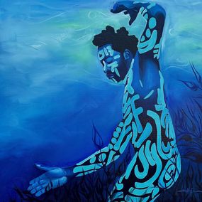 Painting, One With The Tide 1 - 21st Century, Figurative, African, Dance, Body Writing, Jethro King Oluwatosin