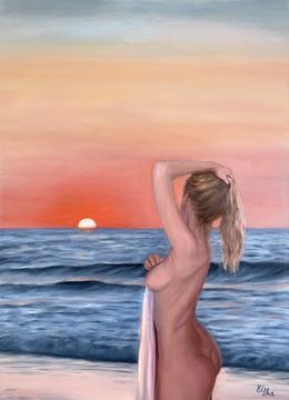 Painting, Sunset by the sea, Elena Ushanova