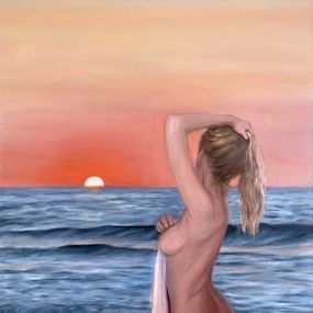 Painting, Sunset by the sea, Elena Ushanova