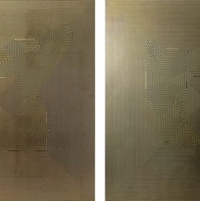 Gemälde, Untitled 8 & Untitled 4, Diptych. From Mexican Ryoan-ji Series, Francisco Larios