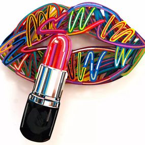 Sculpture, Lipstick Wallsculpture, David Gerstein