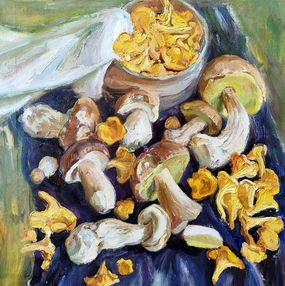Gemälde, Yellow with White Mushrooms, Pavlenko Leonid