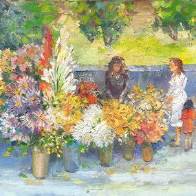 Gemälde, Flowers Market, Hrach Baghdasaryan
