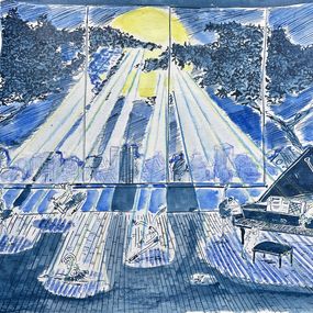Painting, Full Moon Reherseal, Gabrielle Rul