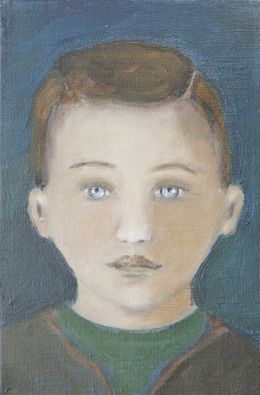Pintura, Portrait 1, Garçon au regard clair - Série portrait, univers de l'enfance, Fabienne Octobre
