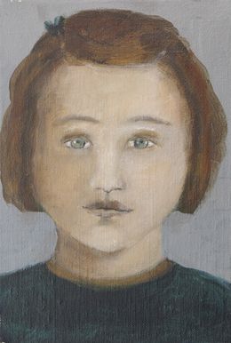 Painting, Portrait 1, Petite fille aux yeux verts, Fabienne Octobre
