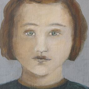 Painting, Portrait 1, Petite fille aux yeux verts, Fabienne Octobre