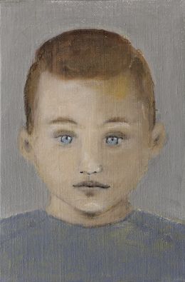 Painting, Portait 3, Petit garçon aux yeux clairs - Série portrait, univers de l'enfance, Fabienne Octobre