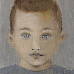Painting, Portait 3, Petit garçon aux yeux clairs - Série portrait, univers de l'enfance, Fabienne Octobre