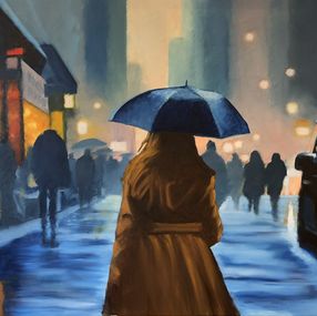 Peinture, La femme au parapluie, Eric Turlot