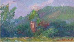 Gemälde, Paisaje en verdes, Sola Puig