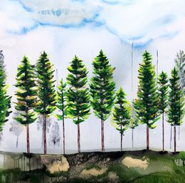 Peinture, Trees of stillness 03, Poonam Choudhary