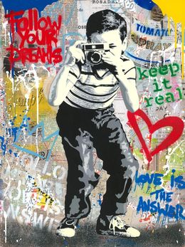 Painting, Smile - (Follow your Dreams with Red Heart), Mr Brainwash