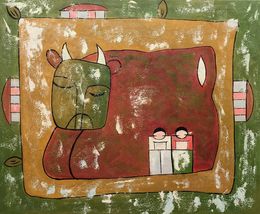 Painting, Boeuf, Zhenlin Jiang