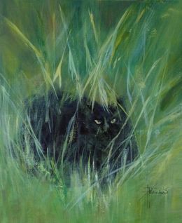 Peinture, Le chat'fouin, Patricia Ritschard